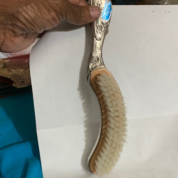 Antique Silver Plated Ornate Crumb Catcher & Matching Brush - Picture 9 of 16